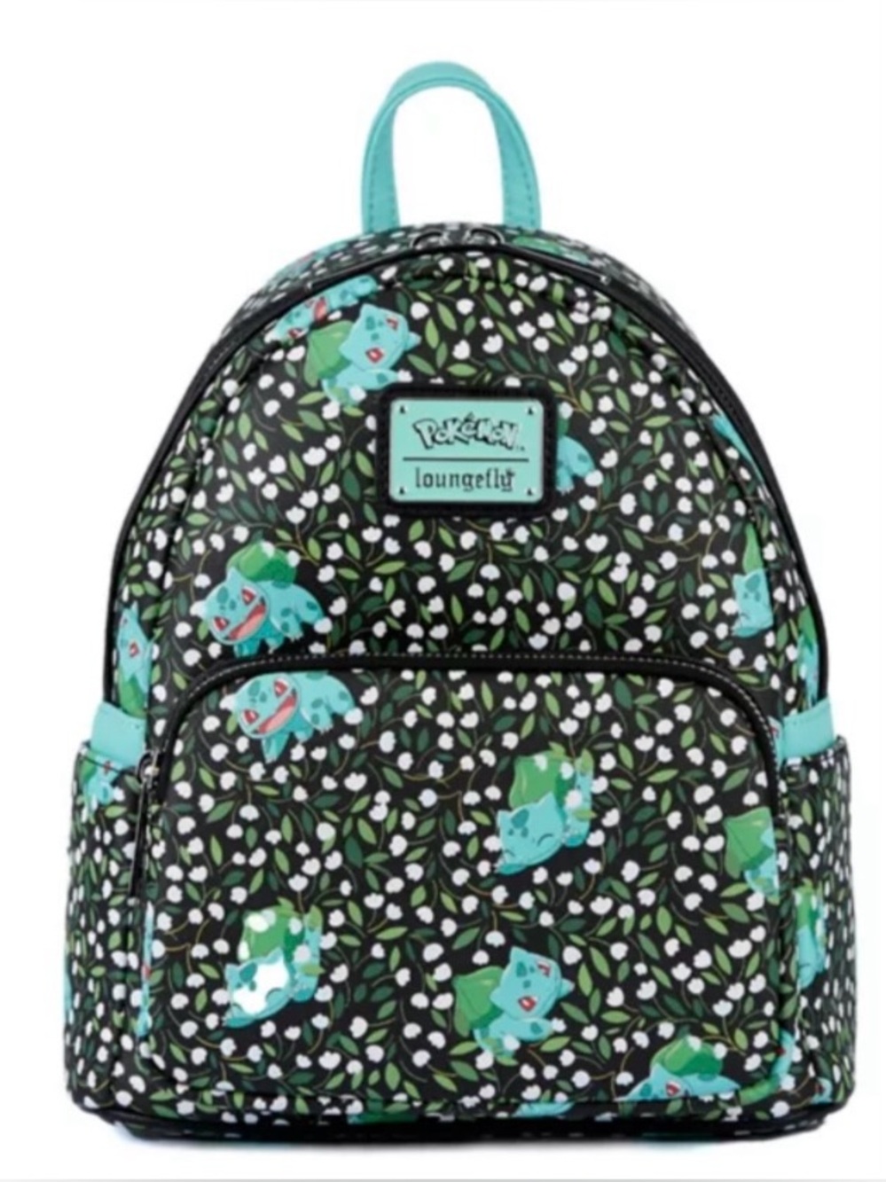 Loungefly Black and Teal Bulbasaur Mini Backpack
